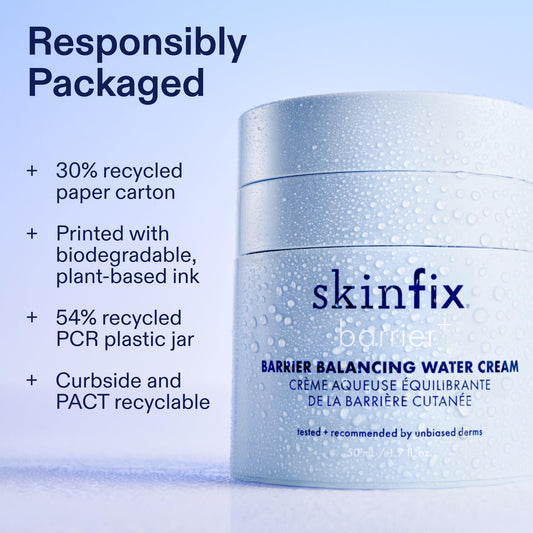 Skinfix Balancing Cleanse + Moisturize Set with Hyaluronic Acid - Includes Mini Ceramide + Ectoin Gentle Gel Cleanser (1.5 fl oz) & Mini Barrier Balancing Water Cream (0.5 fl oz) - Vegan, Cruelty Free
