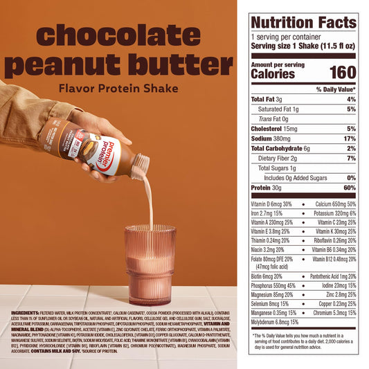Premier Protein 30g High Protein Shake, Chocolate Peanut Butter, 12 Pack