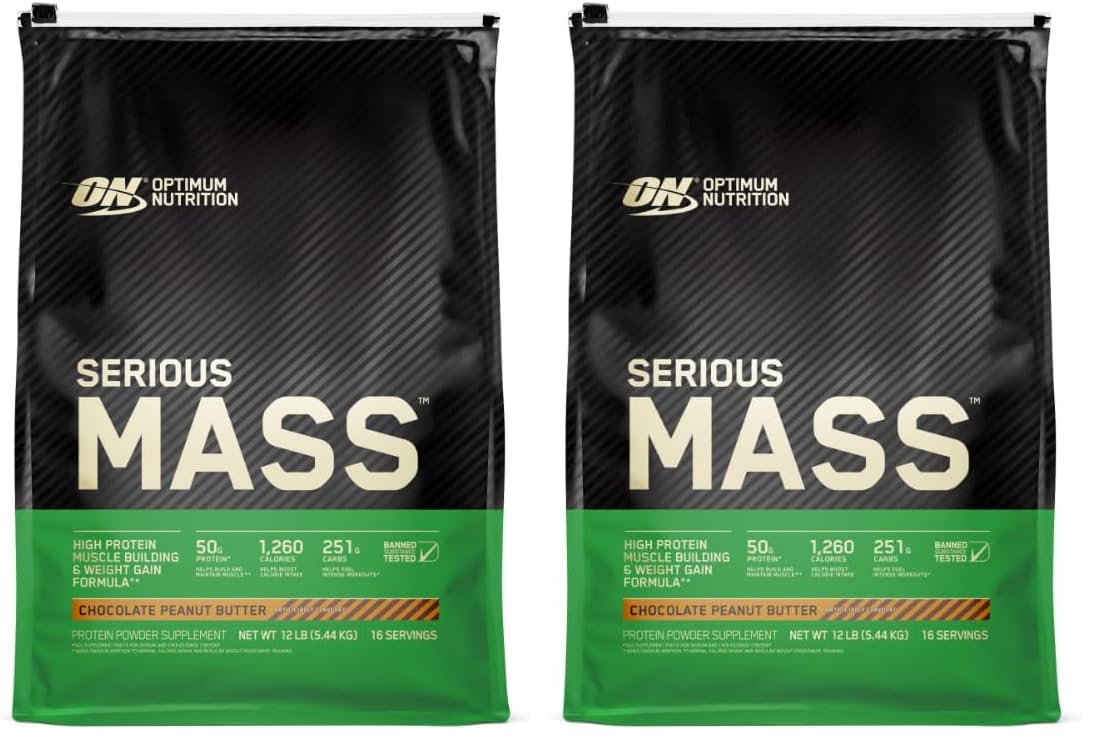 Optimum Nutrition Serious Mass Weight Gainer Protein Powder, Chocolate, 6LB