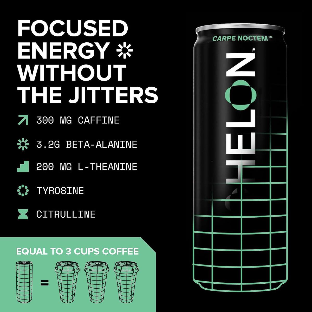 Echelon Pre-Workout Energy Drink | Watermelon Thai Chili | 12 Pack | Sustained Energy, Focus and Endurance Dietary Supplement | 300mg of Caffeine | Beta-Alanine, L-Theanine & Fiber | Vegan