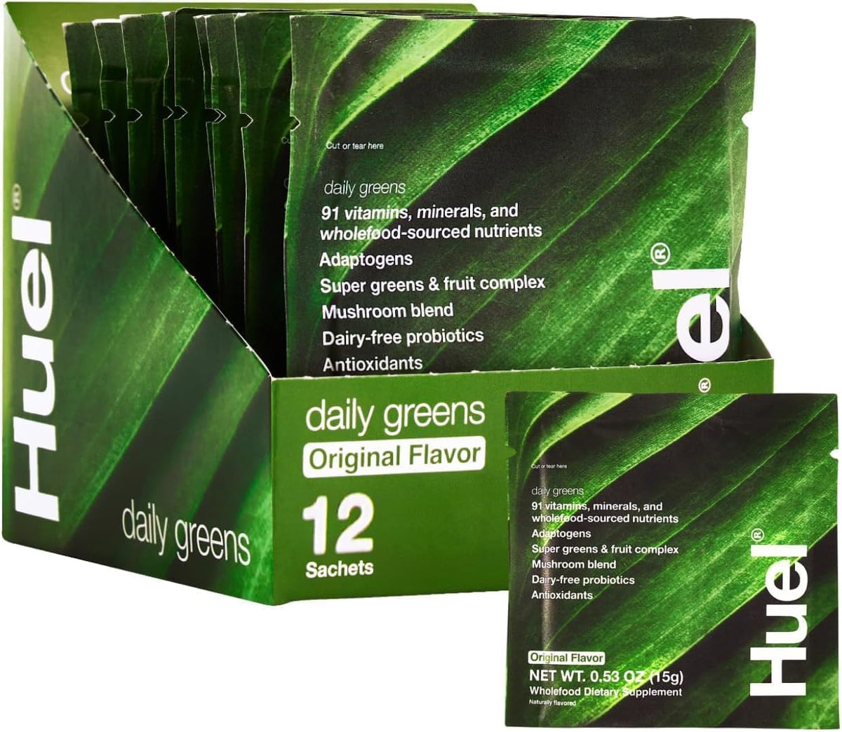 Huel Daily Greens Ready-to-Drink | Superfood Super Greens | 4g Fiber