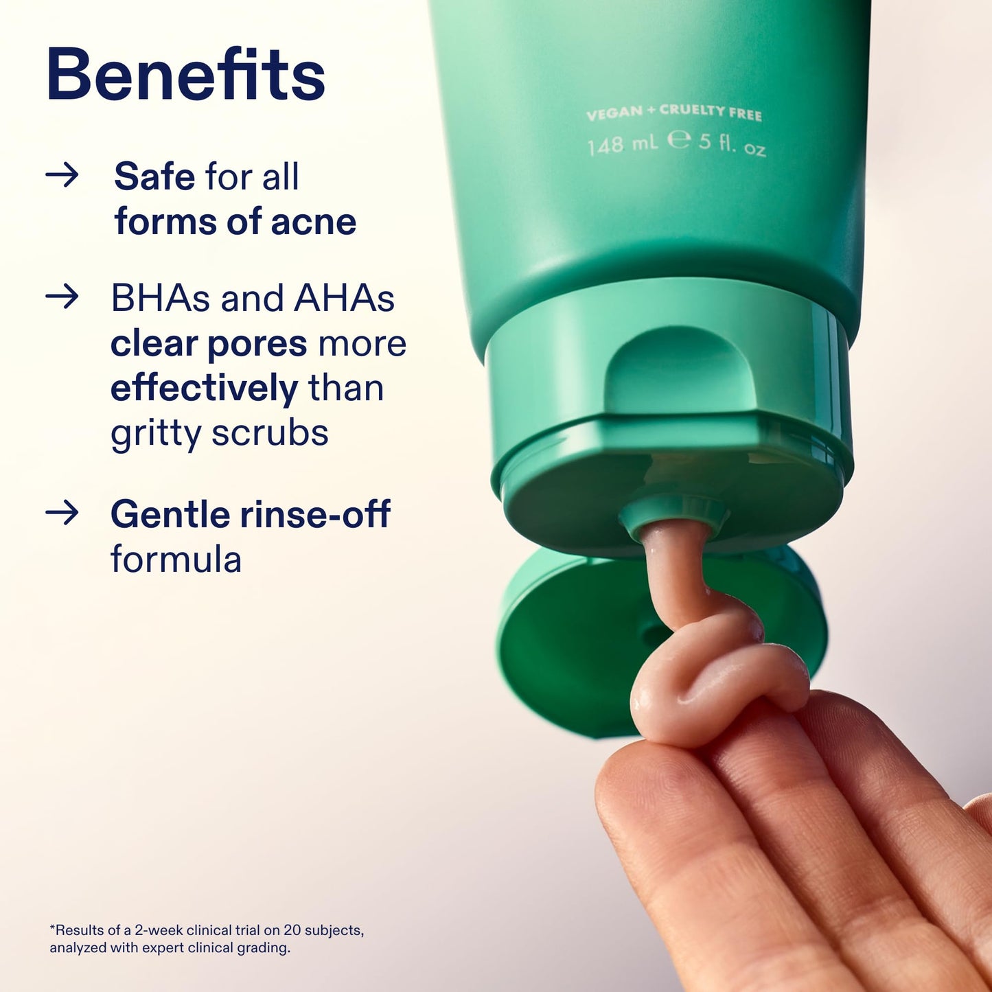 Skinfix 2% BHA Cleanser (5 oz) + Adapinoid Gel (1 oz) - Safe for All Types of Acne - Fragrance Free - Vegan, Cruelty Free