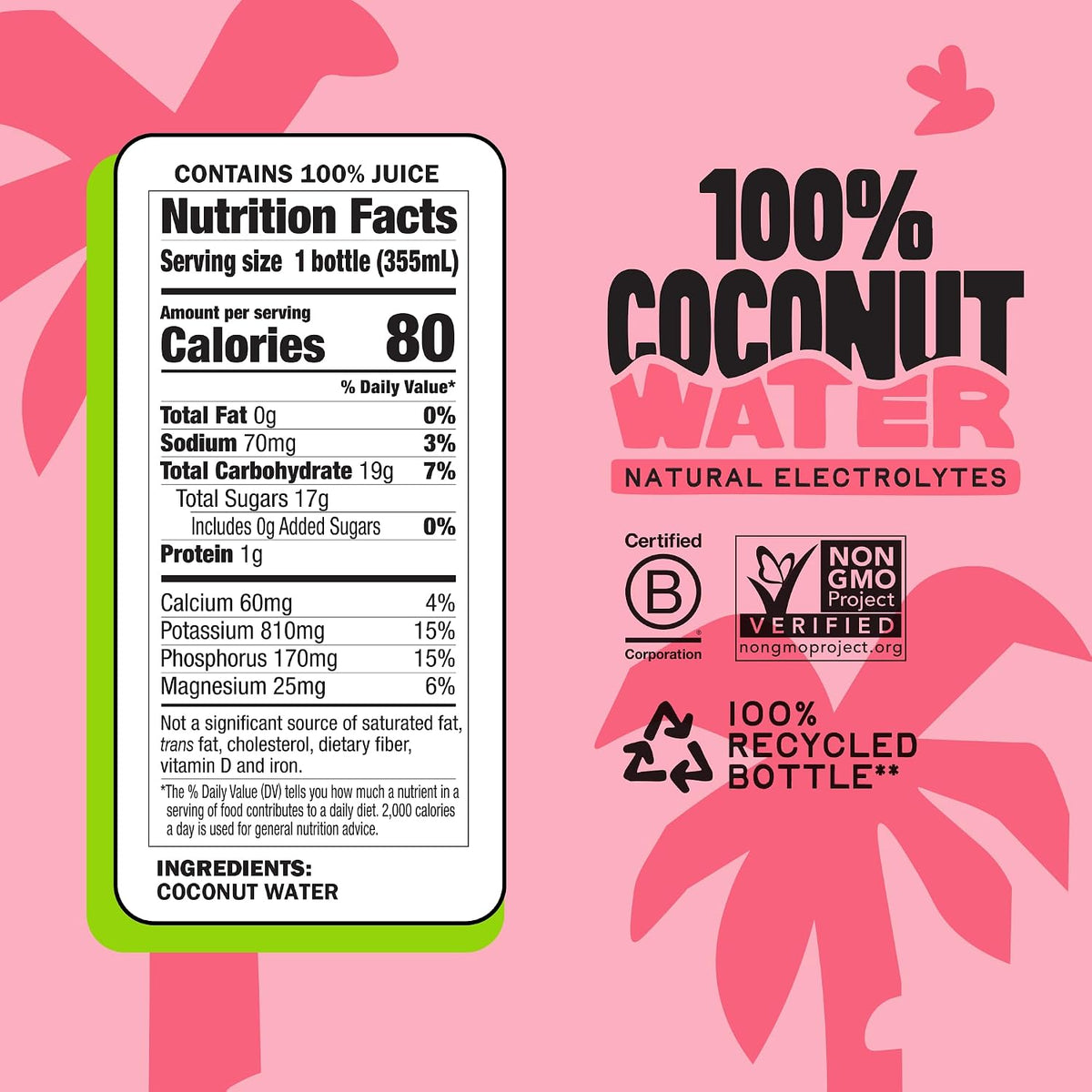 Harmless Harvest 100% Coconut Water, Vegan & Non-GMO, 12 Fl Oz, 12 Pack