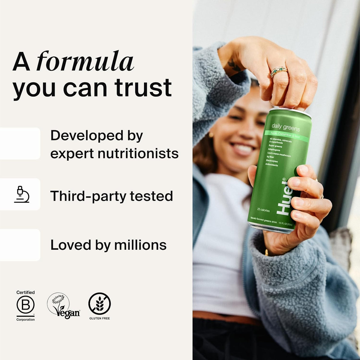 Huel Daily Greens Ready-to-Drink | Superfood Super Greens | 4g Fiber