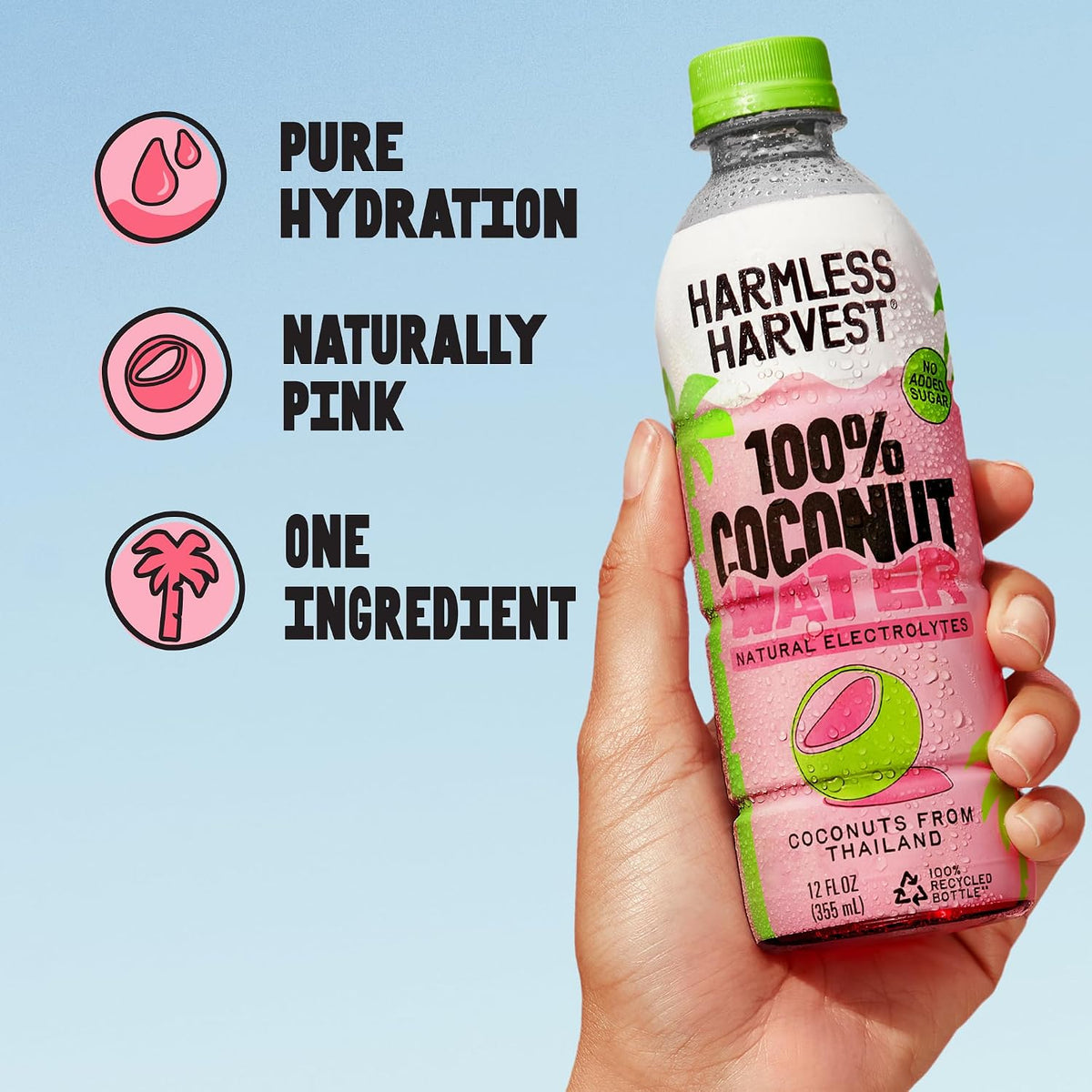 Harmless Harvest 100% Coconut Water, Vegan & Non-GMO, 12 Fl Oz, 12 Pack